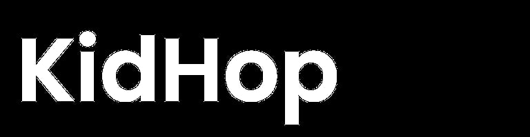 KidHop logo in white text on black background